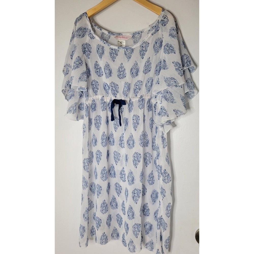 Tommy Bahama Girls White Floral Swim Cover Up Girls Size 14 Coverup Dress